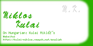 miklos kulai business card
